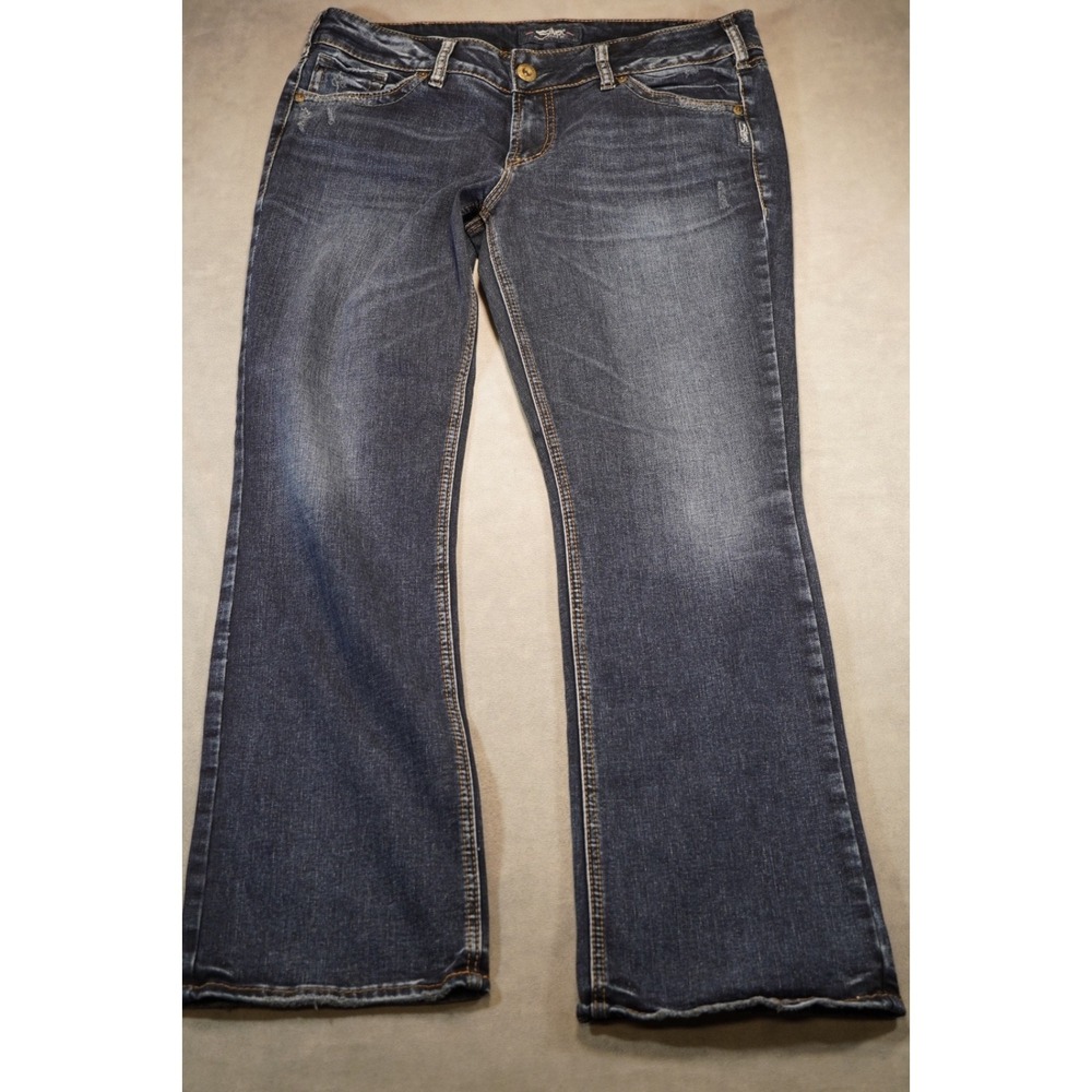 Silver Jeans Co. Suki Slim Boot Cut‎ Denim Jeans 34x31 Womens Embroidered